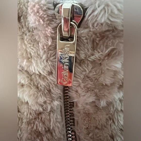 Calvin Klein Beige Teddy Jacket-S - Picture 7 of 10